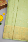 Gadwal Silk Pista Green Saree