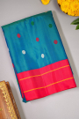 Gadwal Silk Peacock Blue Saree