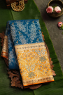 Kancheepuram Silk Peacock Blue Saree