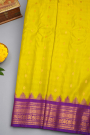Gadwal Silk Lime Yellow Saree