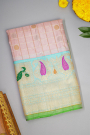 Gadwal Silk Baby Pink Saree