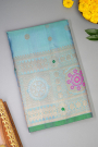 Gadwal Silk Sky Blue Saree