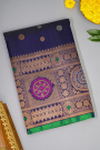 Gadwal Silk Navy Blue Saree
