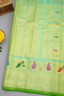 Gadwal Silk Parrot Green Saree