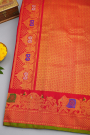 Gadwal Silk Pista Green Saree