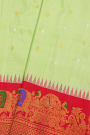 Gadwal Silk Pista Green Saree