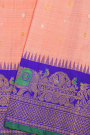 Gadwal Silk Light Peach Saree