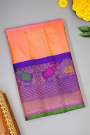 Gadwal Silk Peach Saree