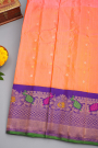 Gadwal Silk Peach Saree