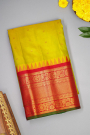 Gadwal Silk Lime Yellow Saree