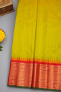 Gadwal Silk Lime Yellow Saree