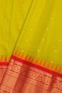 Gadwal Silk Lime Yellow Saree