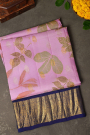 Kanchi Eco Print Silk Baby Pink Saree