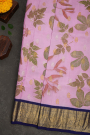 Kanchi Eco Print Silk Baby Pink Saree