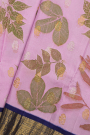 Kanchi Eco Print Silk Baby Pink Saree