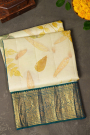 Kanchi Eco Print Silk Off White Saree