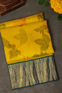 Kanchi Eco Print Silk Yellow Saree