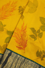 Kanchi Eco Print Silk Yellow Saree
