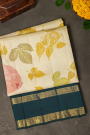 Kanchi Eco Print Silk Off White Saree