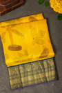 Kanchi Eco Print Silk Yellow Saree