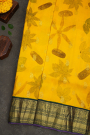 Kanchi Eco Print Silk Yellow Saree