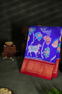 Ikat Silk Royal Blue Saree