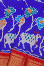 Ikat Silk Royal Blue Saree