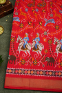 Ikat Silk Red Saree