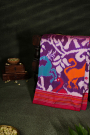 Ikat Silk Purple Saree