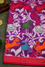 Ikat Silk Purple Saree