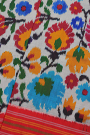 Ikat Silk Off White Saree
