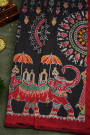 Ikat Silk Black Saree