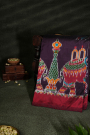 Ikat Silk Dark Wine Saree