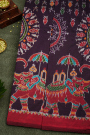 Ikat Silk Dark Wine Saree