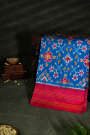 Ikat Silk Sea Blue Saree