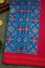Ikat Silk Sea Blue Saree