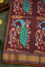 Ikat Silk Off White Saree
