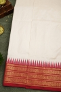 Ikat Silk Cream Saree