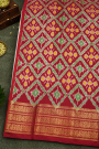Ikat Silk Cream Saree