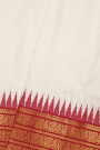 Ikat Silk Cream Saree