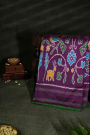 Ikat Silk Purple Saree
