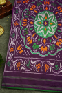 Ikat Silk Purple Saree