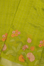 Mangalagiri Silk Parrot Green Saree