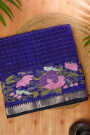 Mangalagiri Silk Navy Blue Saree