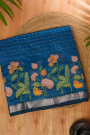 Mangalagiri Silk Teal Blue Saree