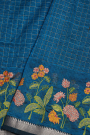 Mangalagiri Silk Teal Blue Saree