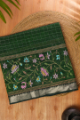 Mangalagiri Silk Bottle Green Saree