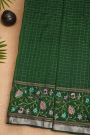 Mangalagiri Silk Bottle Green Saree