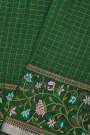 Mangalagiri Silk Bottle Green Saree
