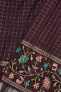 Mangalagiri Silk Dark Maroon Saree